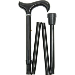 Classic Canes - Opvouwbare Wandelstok - Zwart - XL - Derby Handvat - Verstelbaar - Lengte 90 - 100 cm