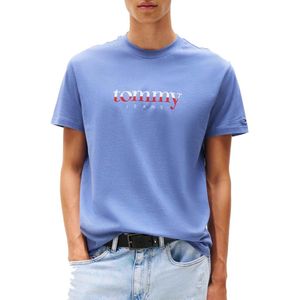 TOMMY JEANS Heren TJM REG DNA TEE EXT DM0DM21978, Blauw, XS, Blauw (zachte saffier), XS