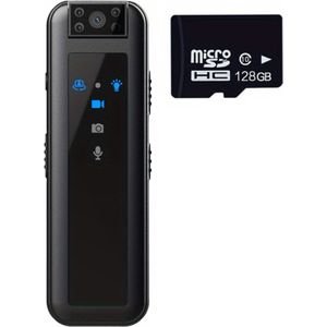 Livano Spy Cam - Bodycam - Politie - Chest Camera - Spy Camera - Verborgen Camera - Spionage Camera - Action Camera - HD + 128GB