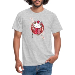 Hello Kitty In Een Rode Kimono En Kersenbloesems T-Shirt Heren
