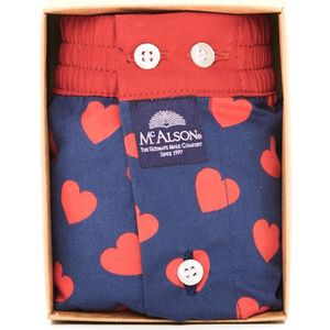 McAlson Wijde boxershort - Blue/Red - maat M (M) - Heren Volwassenen - 100% katoen- M0315-M