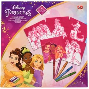 Viltkleuren - Kleurplaten inclusief 5 stiften - Thema: Disney Princess - Prinsessen - Superman Kleurplaten - Kleurboek - Tekenen & Creativiteit - Kleurboek voor Peuters, Kleuters & Kinderen - 5 x Kleurplaat met Vilt - Luxe & Hoge Kwaliteit