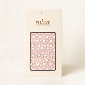 Rubor Nail-art sticker white heart - Nail-art - hartjes - love - wit