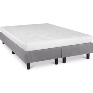 Boxspring Student Basic Lichtgrijs - 130x190 cm -  Comfort Foam Matras