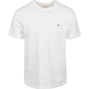 Gant - T-shirt Shield Logo Wit - Heren - Maat XXL - Regular-fit