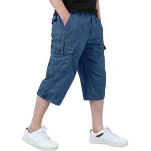 Heren Cargo Shorts 3/4 Katoenen Bermuda met Multi-Zakken voor de Zomer