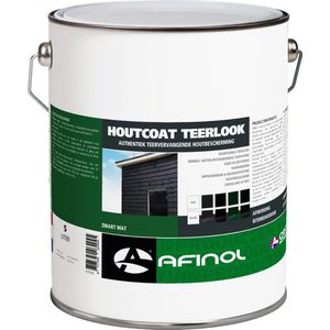 Afinol houtcoat teerlook mat zwart - 5 liter