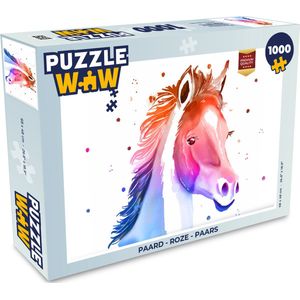 Puzzel Paard - Roze - Paars - Meisjes - Kinderen - Meiden - Legpuzzel - Puzzel 1000 stukjes volwassenen