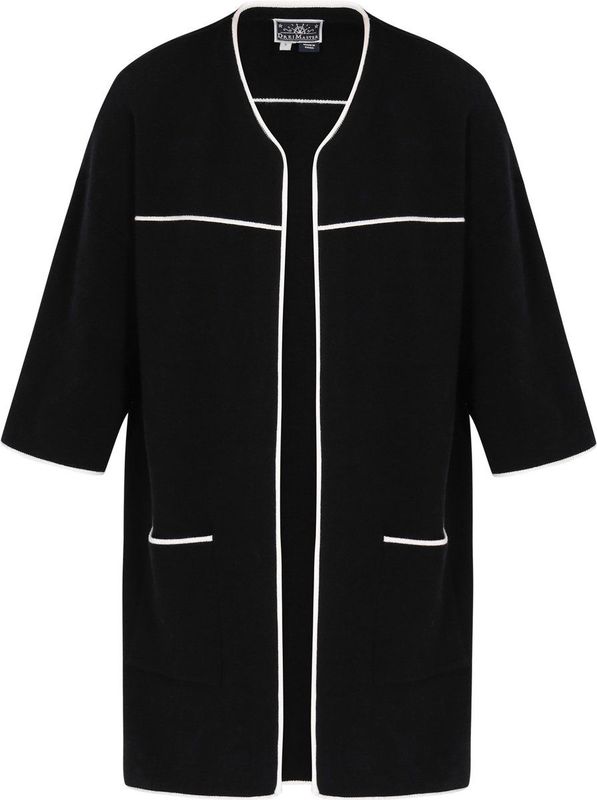 DreiMaster Maritim Gebreid vest  zwart / wit