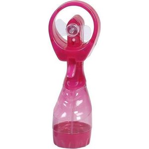 2x Waterspray ventilatoren roze 28 cm - Zomer ventilator met waterverstuiver voor extra verkoeling