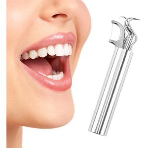 ATTREZZO® 8-delige RVS Tandverzorgingsset inclusief etui - Gebitsverzorging - Tandenstokers - Tandverzorging - Tandenflosser - Flossen