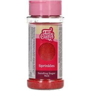 FunCakes Sanding Sugar - Gekleurde Suiker - Taartdecoratie - Rood - 80g
