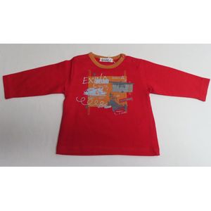 Trui - T-Shirt metm lange mouwen - Jongens - Rood - Explo - 12 maand 74