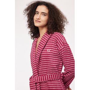 Woody Dames Badjas roze streep - maat M