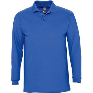 SOLS Heren-Winter II Poloshirt met lange mouwen van Piqué katoen (Koningsblauw)