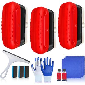 JGS Premium - Olieafstotende folie voor autoruiten met multifunctionele borstel - Reinigingsset voor auto met oliefilm-reiniger