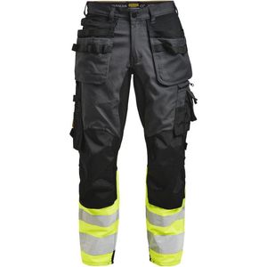 Jobman 2134 Hi-Vis Stretch Trousers Core HP 65213419 - Donkergrijs/Geel - C152