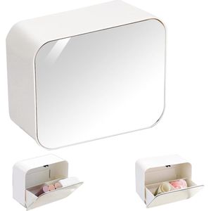 Wattenstaafjes Houder met Spiegel - Organizer voor Badkamer - 1 stuk