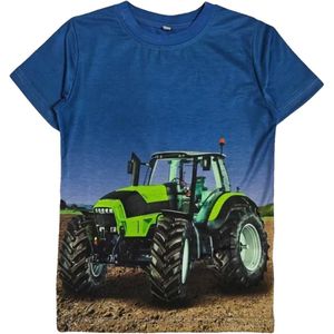S&C Vestje blue tractor blauw Kids & Kind Jongens Blauw - Maat: 146/152