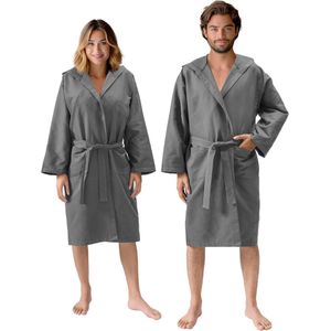 Sneldrogende microvezel badjas unisex - Ochtendjas met capuchon in diverse kleuren en maten