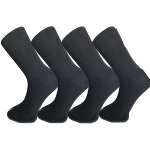 Nakkie’s medische sokken - 100% katoen - 4 paar - Maat 36/38 - Zwart - Neuropathie - Reuma - Diabetes