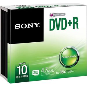 Sony 10DPR47SS - 10 x DVD+R - 4.7 GB ( 120min ) 16x - slim jewel case