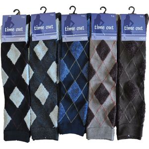 Dames kniekous - fantasie zachte jaquard - 6 paar - one size - losse elastiek - 95% katoen - chaussettes socks