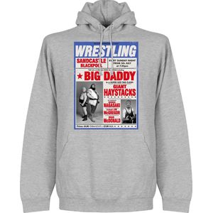 Big Daddy vs Giant Haystack Wrestling Poster Hoodie -Grijs - S