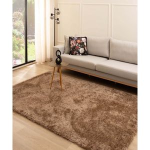 Hoogpolig vloerkleed velvet - Posh bruin 120x180 cm