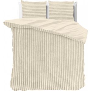 Sleeptime Teddy Rib Dekbedovertrek - 200X200/220 + 2 x kussenslopen 60x70 - Creme