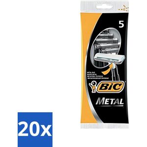 Bic - Scheermesjes - Metaal - Enkel Mesje - Wegwerpmesjes - 5 Scheermesjes - Bulkverpakking - 20 stuks