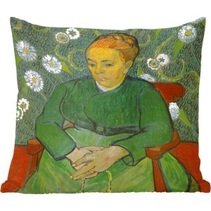 Sierkussens - Kussentjes Woonkamer - 40x40 cm - La berceuse (portret van Madame Roulin) - Vincent van Gogh
