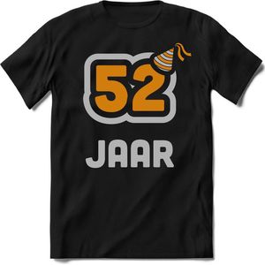 52 Jaar Feest kado T-Shirt Heren / Dames - Perfect Verjaardag Cadeau Shirt - Goud / Zilver - Maat 5XL