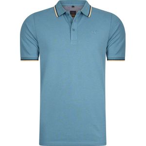 Mario Russo Polo shirt Edward - Polo Shirt Heren - Poloshirts heren - Katoen - 4XL - Steen Blauw