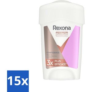 15 x Rexona Women - Deodorant Stick - Maximum Protection Confidence - Anti-transpirant - 45 ml - Anti-transpirant Stick - Zweetbescherming - Zweetgeur - Zweetbescherming Vrouwen - Zweetbescherming 96 Uur