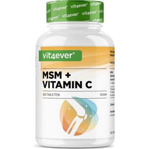 MSM 2000 mg - 365 Tabletten - Natuurlijke Vitamine C - Acerola