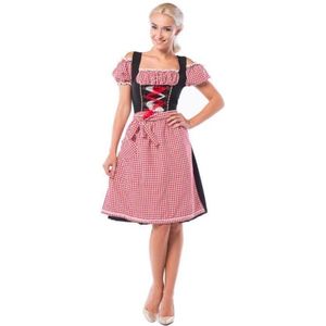 Partyxclusive Dirndl Lang Anne-ruth Dames Polyester Rood/zwart 4xl