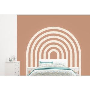 Abstract - Kunst - Regenboog - Wit - Bruin - Behangpapier