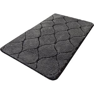 Livetti Toiletmat WCmat Badkamermat 80x140 cm Infinity Grijs met Zilver Glans