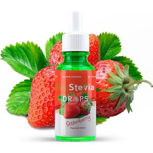 Stevia drops aardbei - 50ml druppelflesje - Zoetstof - Suiker vervanger - Purestevia