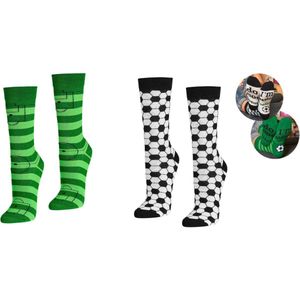 2 PAAR - Verjaardag cadeau - WK EK sokken - voetbal sokken - vrolijke sokken - valentijn cadeau - aparte sokken - grappige sokken - leuke dames en heren sokken - moederdag – vaderdag – kerst cadeau - Socks waar je Happy van wordt - Maat 42-47