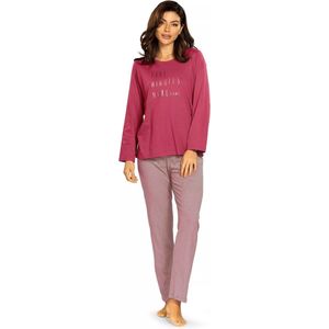 Comtessa - dames pyjama katoen - berry red - maat 42