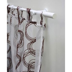 Gordijnroede-set Kreta cilinder lengte 120-210 cm metaal wit incl. montagemateriaal