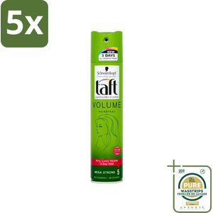 5 x Schwarzkopf - Taft - True Volume Haarspray - Mega Strong - Volumeboost & Fixatie - 250 ml - Grootverpakking - Haarspray - Volume - Fixatie - Fijn Haar - Vegan Haarspray