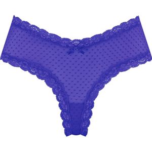 Hunkemöller Dames Lingerie Brazilian V-shape mesh - Blauw - maat M