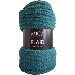 Mica Decorations - Plaid - Charlene - Fleece - Petrol - 180x130 cm