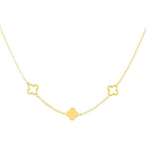 Ketting clover- klavertje vier- goud