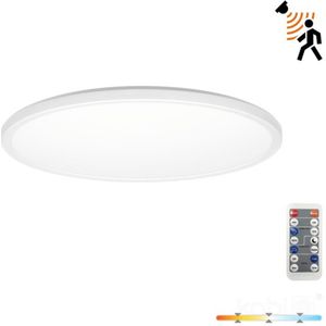 LED Plafondlamp NIVERA CIRCLE 12W Wit - IP54 - 3CCT 3000K/4000K/6000K - Bewegings- & Daglichtsensor - met Afstandsbediening | Geen fitting | Warm Wit-Koel Wit-Daglicht | 12 watt | 30.000 Branduren
