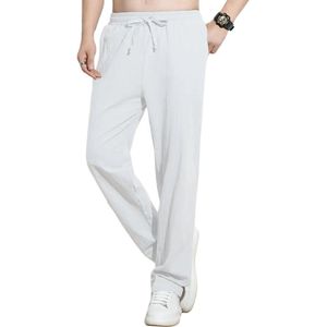 Nivard Linnen Broek Heren - Zomerbroek - Volwassenen - Lange Broek - Pantalon - Strandbroek - Zomer - Ibiza Stijl - Wit - Maat S