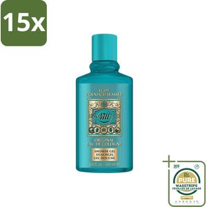 15 x 4711 - Echt Kölnisch Wasser - Douche Gel - Original Eau De Cologne - 200 ml - Grootverpakking - 4711 Douche Gel - Echt Kölnisch Wasser - Eau De Cologne Douche Gel - Verfrissende Geur - Bad En Douche Gel